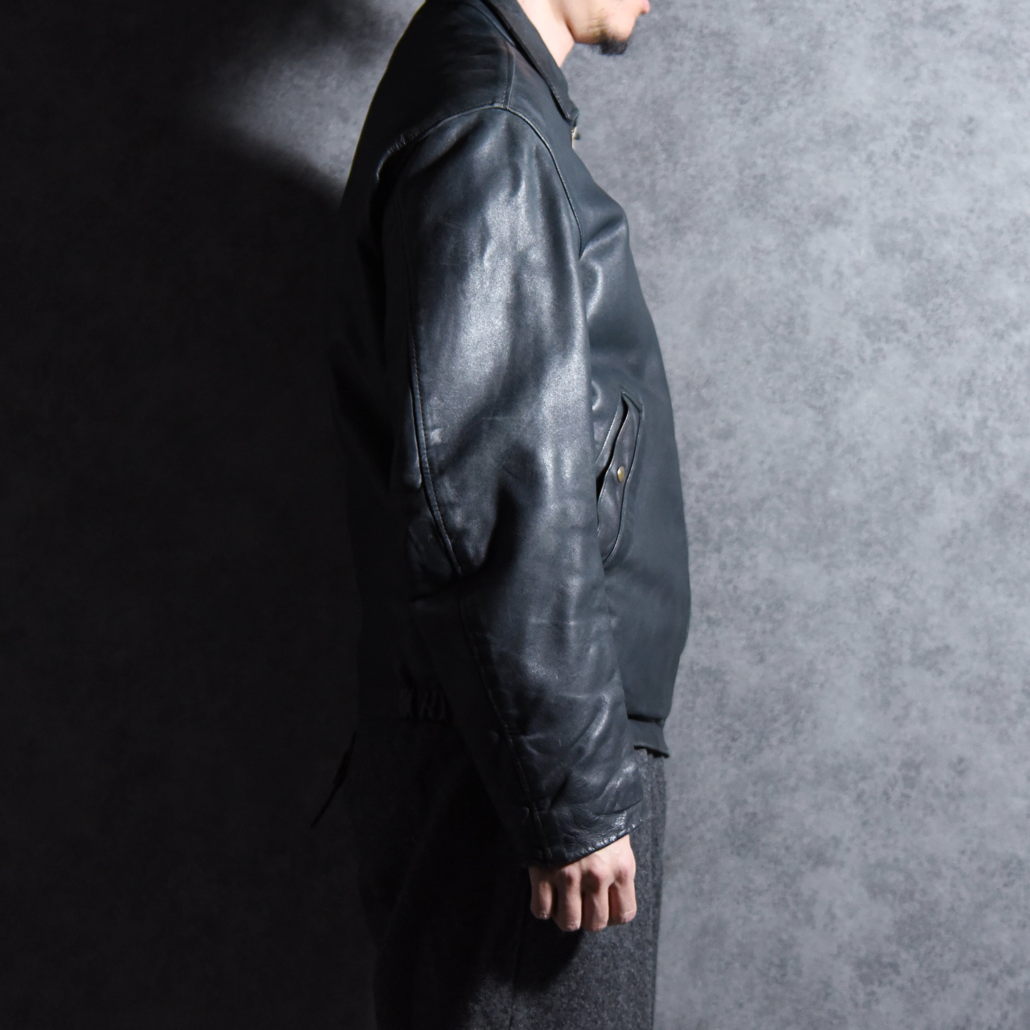 70s French Air Force Leather Pilot Jacket フランス軍 レザー
