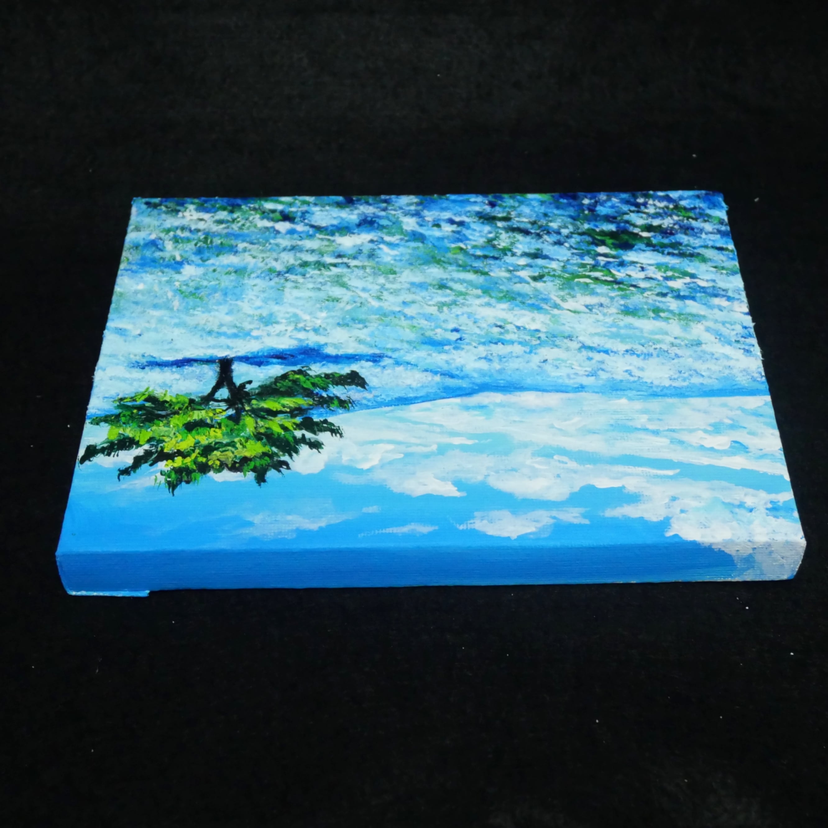 油絵 油彩 油彩画 絵 絵画 F0号【ネモフィラの丘】 油絵 油彩 油彩画 絵 絵画 F0号【ネモフィラの丘】 | HIROSHI1990