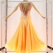 社交ダンス 衣装 クリスアン chrisanne スタンダード ドレス スタンダードドレス ワンピース オレンジ系 デモ 競技 発表会 パーティ イングランド製 豪華 鮮やか おしゃれ デザイン 競技用 ドレスアップ エレガント ダンスパーティー