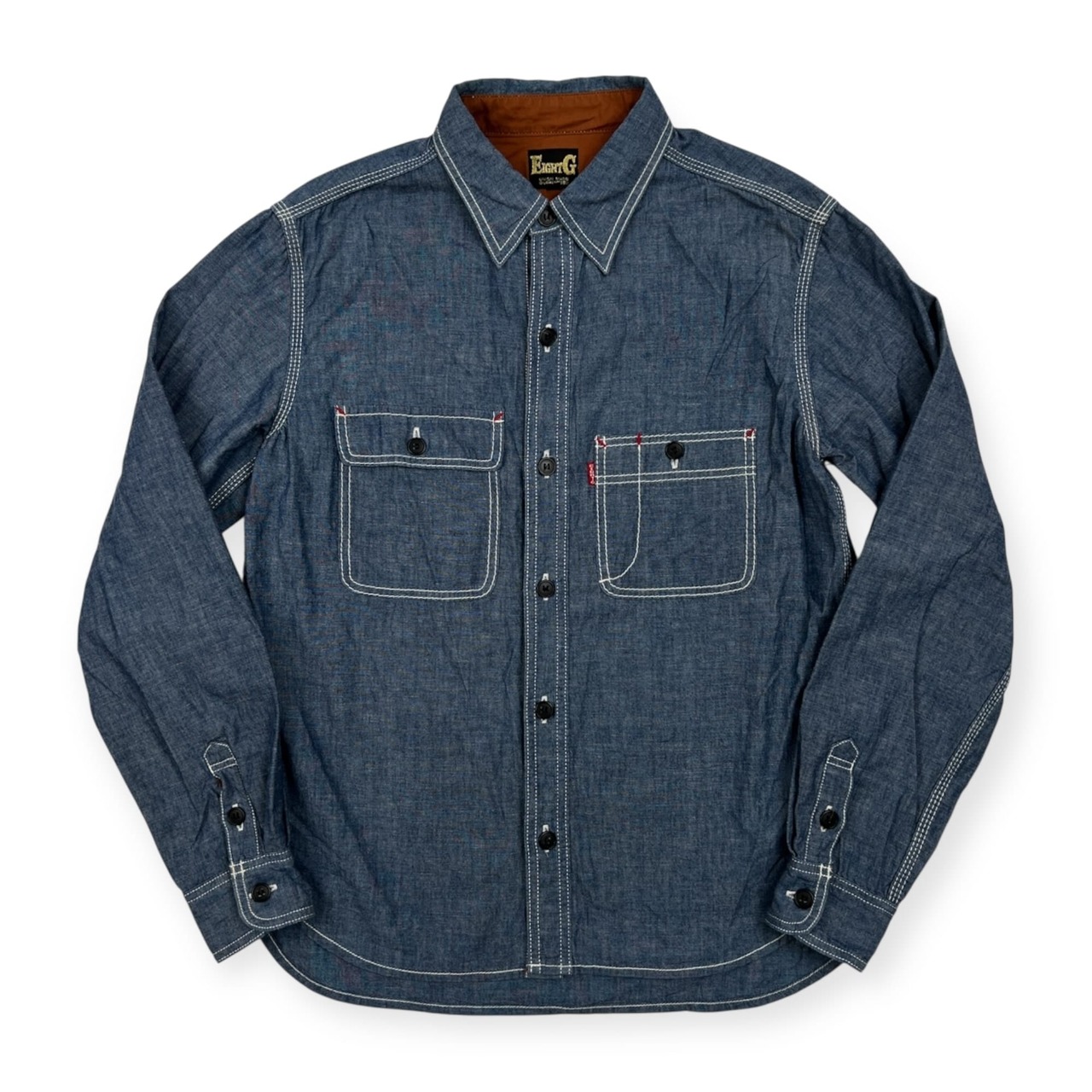 EIGHT-G エイトジー Lot LS-005 シャンブレー 長袖 ワークシャツ サイズ L /メンズ/サカイ/日本製