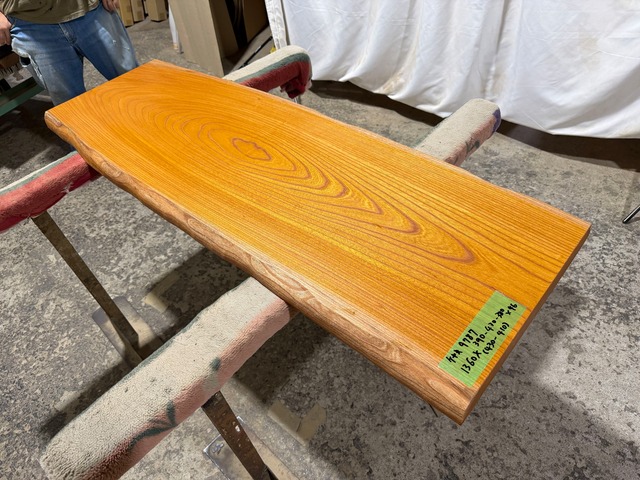 ケヤキ9787　欅　一枚板無垢 乾燥材　1360x390-430-380x46mm ローテーブル　センターテーブル　ダイニングテーブル　カウンター