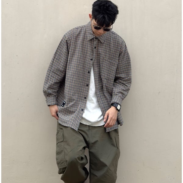 ミックスカラーチェックレトロシャツ vi1424