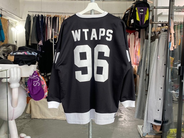 WTAPS NETMINDER / LS JERSEY HOCKEY SHIRT BLACK 02 222ATDT-CSM06 84616