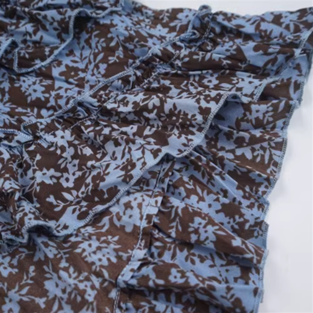 フラワーフリルシフォンワンピース 10556