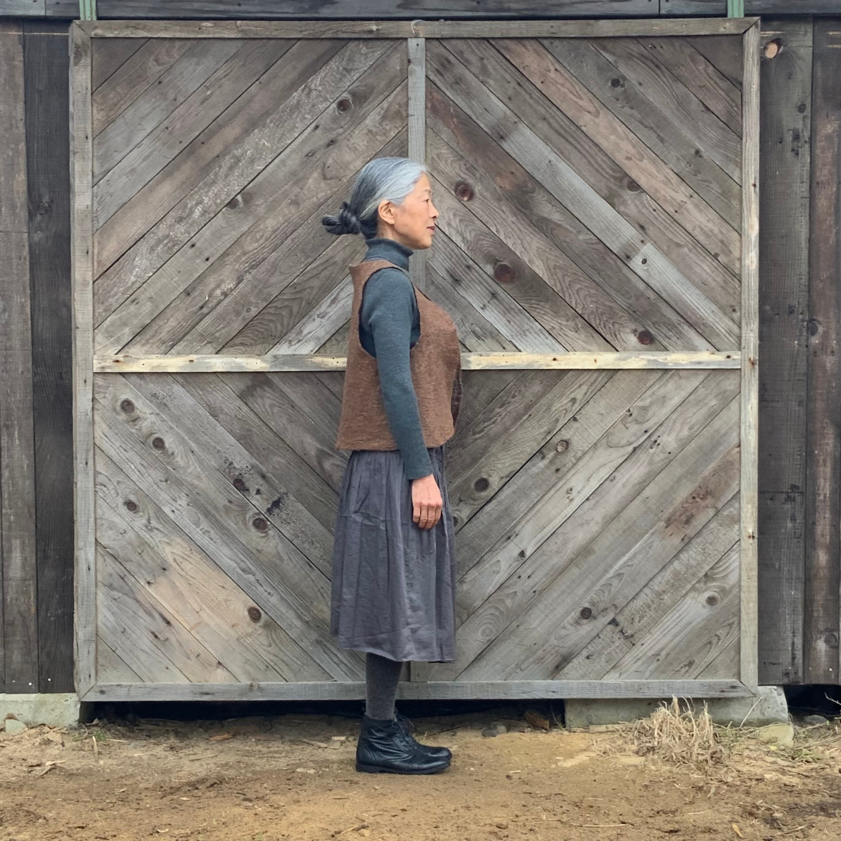 VEFO1-24004 前開きベスト サイズ1 茶色 | 粗清草堂