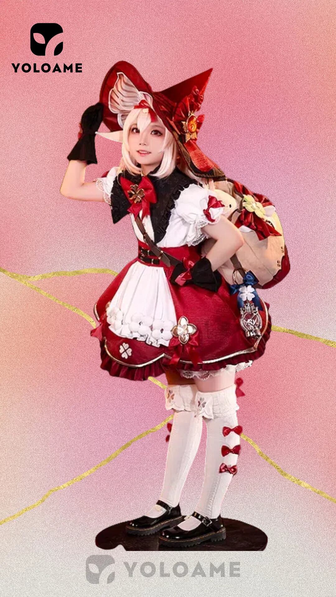 【一部破損・汚れあり】原神　クレー　星燭に揺れる爛花　新スキン　コスプレ　一式 一部破損・汚れあり】原神 クレー 星燭に揺れる爛花 新スキン