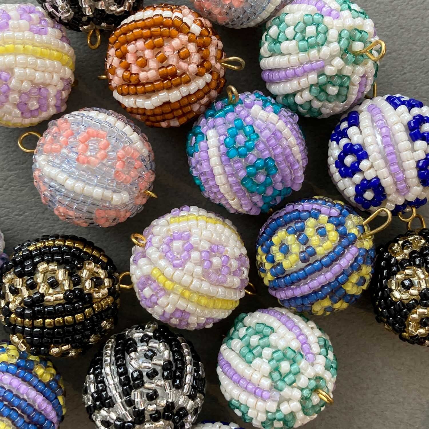 再入荷〉Duaオリジナル ビーズボール 花柄L（22mm） | Dua