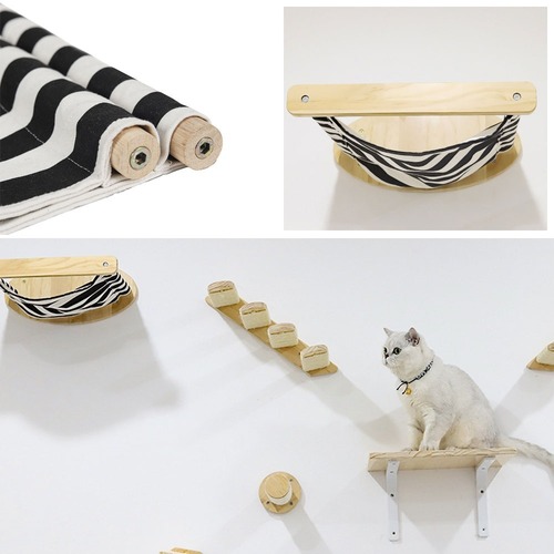 木製 壁掛け 猫用 ハンモック シンプル ネコ ねこ 壁 取付 キャット ベッド 室内 DIY ペット用品