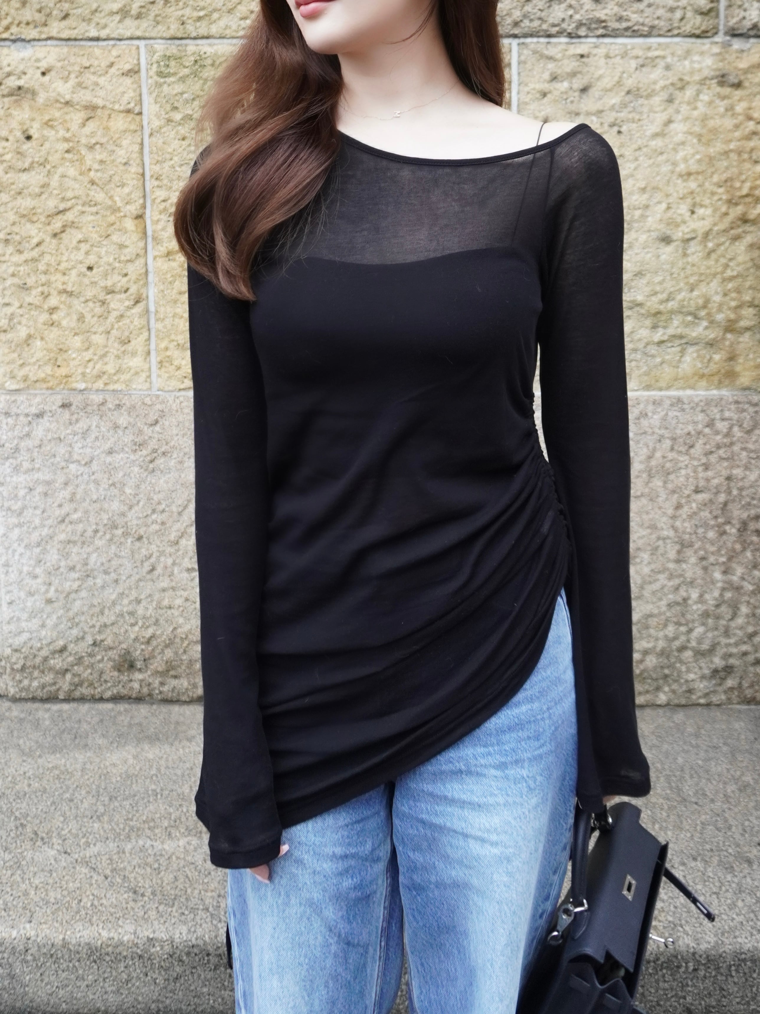 神奈川県 Y様専用【予約】kurage tops / black 2/12 21:00 ~ 再販 (4月上旬発送予定)