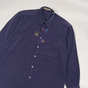 90s BALENCIAGA Sports バレンシアガ 刺繍デザイン 長袖 ドライシャツ M/メンズ ビンテージ