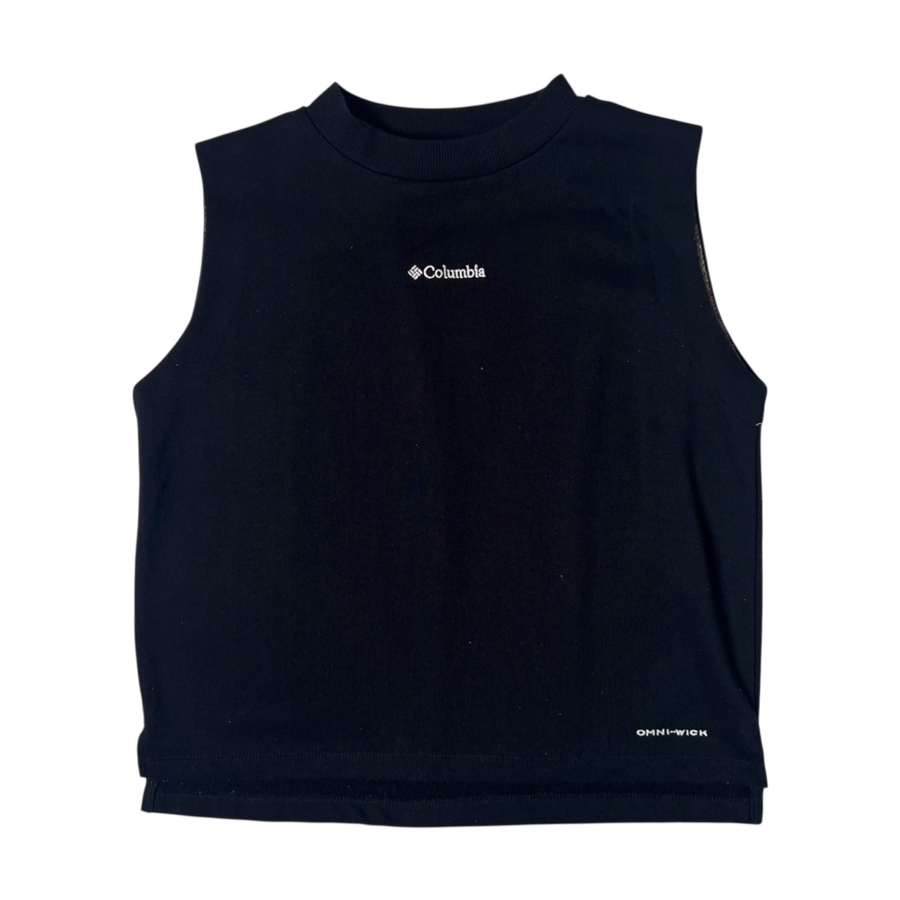 Columbia コロンビア ノースリーブ クロップドトップス S/ブラック/部分メッシュ/OMNI-WICK