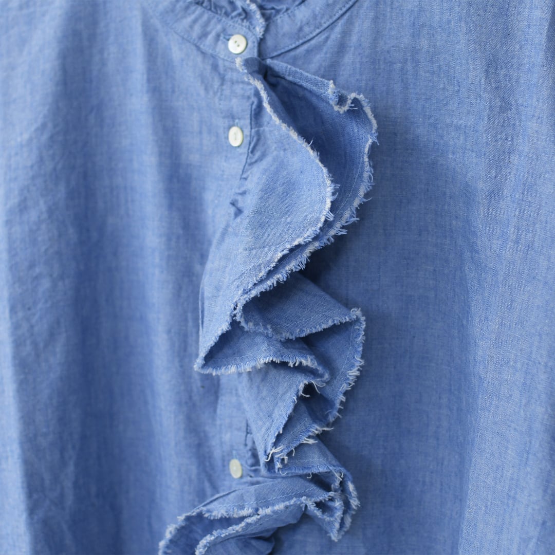 MidiUmi [ミディウミ] dungarees ruffle shirt [1-730081] ダンガリー