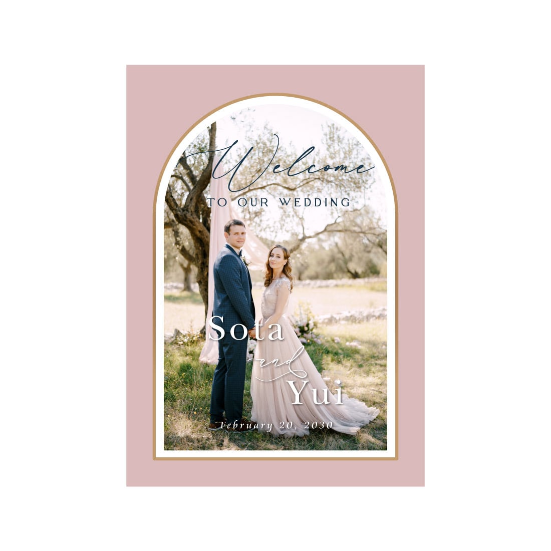 写真入りウェルカムボード【アーチ】結婚式・名入れ A4〜A1｜ポスター