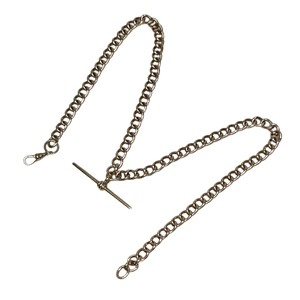 vintage 9ct gold fob chian necklace with T bar