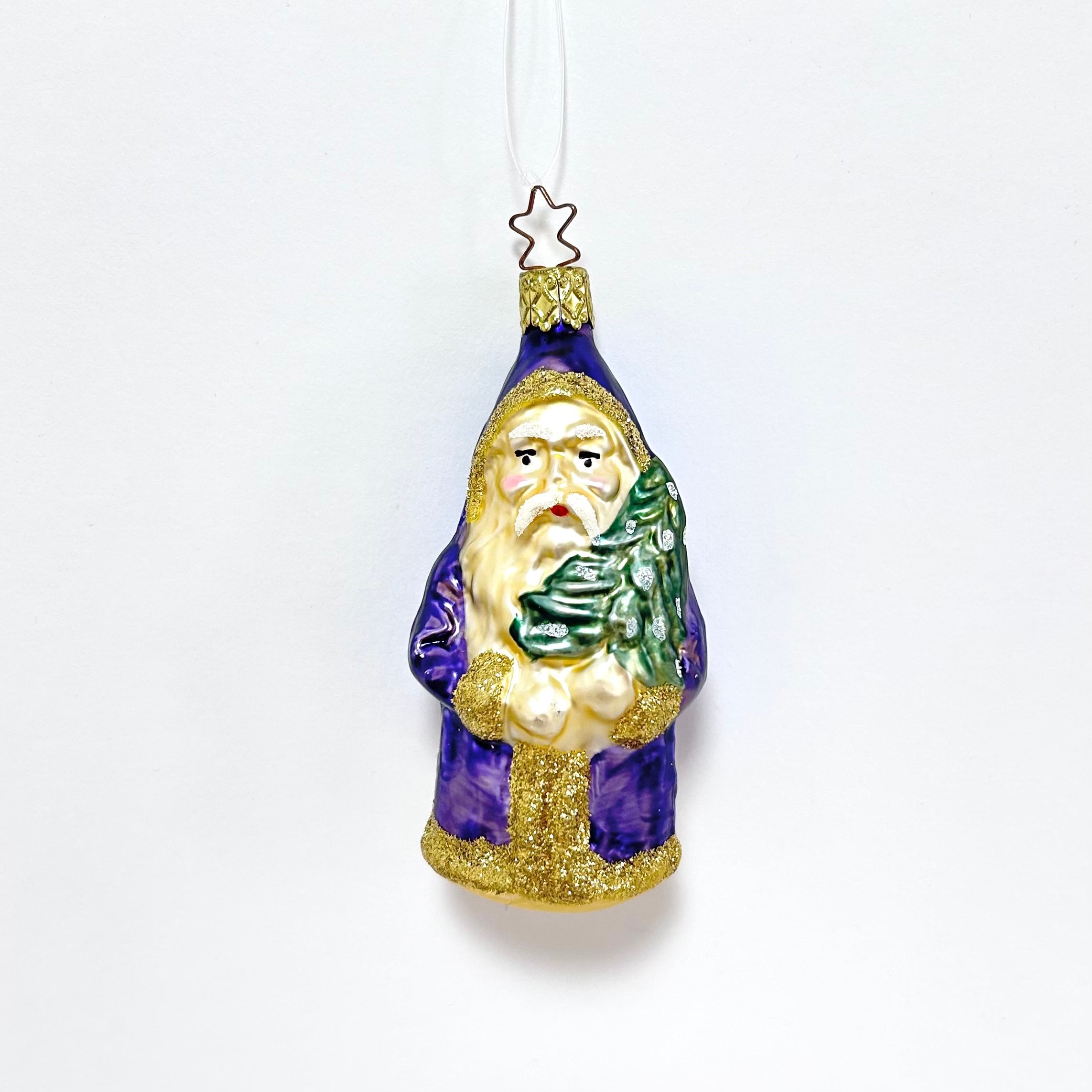 ビンテージ ドイツ INGE-GLAS社 ガラスオーナメント サンタクロース 大 12cm　