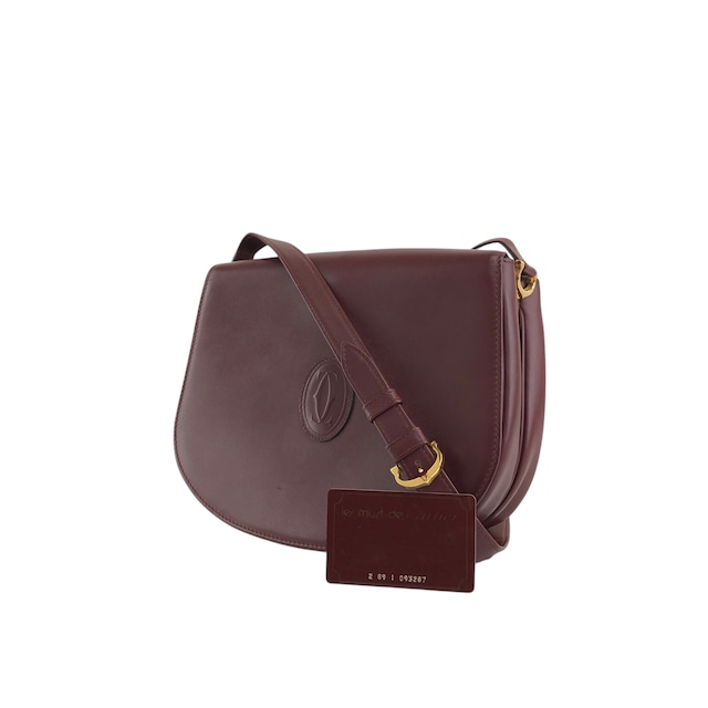 Cartier カルティエ マストライン ショルダーバッグ ボルドー レザー vintage ヴィンテージ オールド 7wd85j