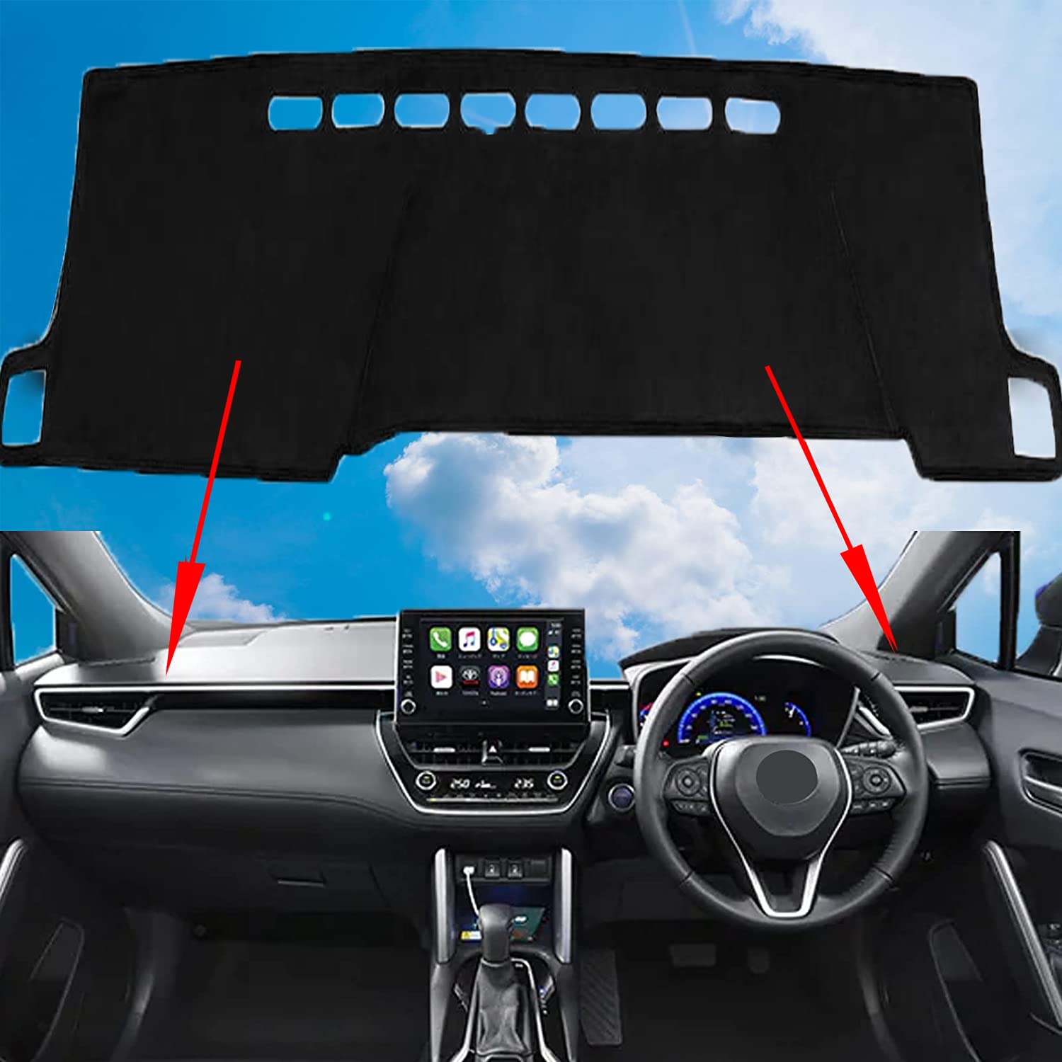 トヨタ との互換性あり アクア 10系 ダッシュボードマット 車内 ダッシュボードカバー 車種専用 日焼け防止 ダッシュボードライト 保護マット 車種専用設計 フランネル素材 耐熱性 耐久性 防水