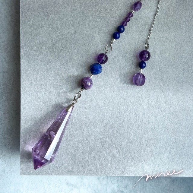 全部うまくいく流れをつくるペンデュラム【ラベンダーアメジスト×チャロアイト】lavender amethyst pendulum_163