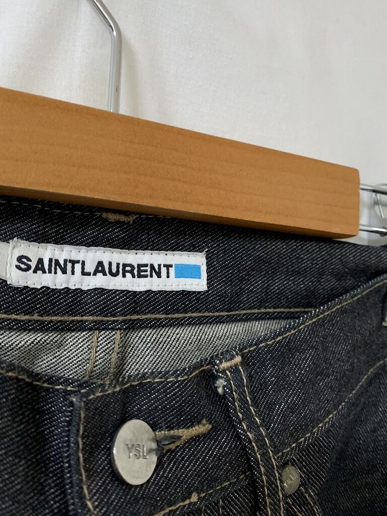 Straight Silhouette Stitched Design Denim Pants "SAINT LAURENT"