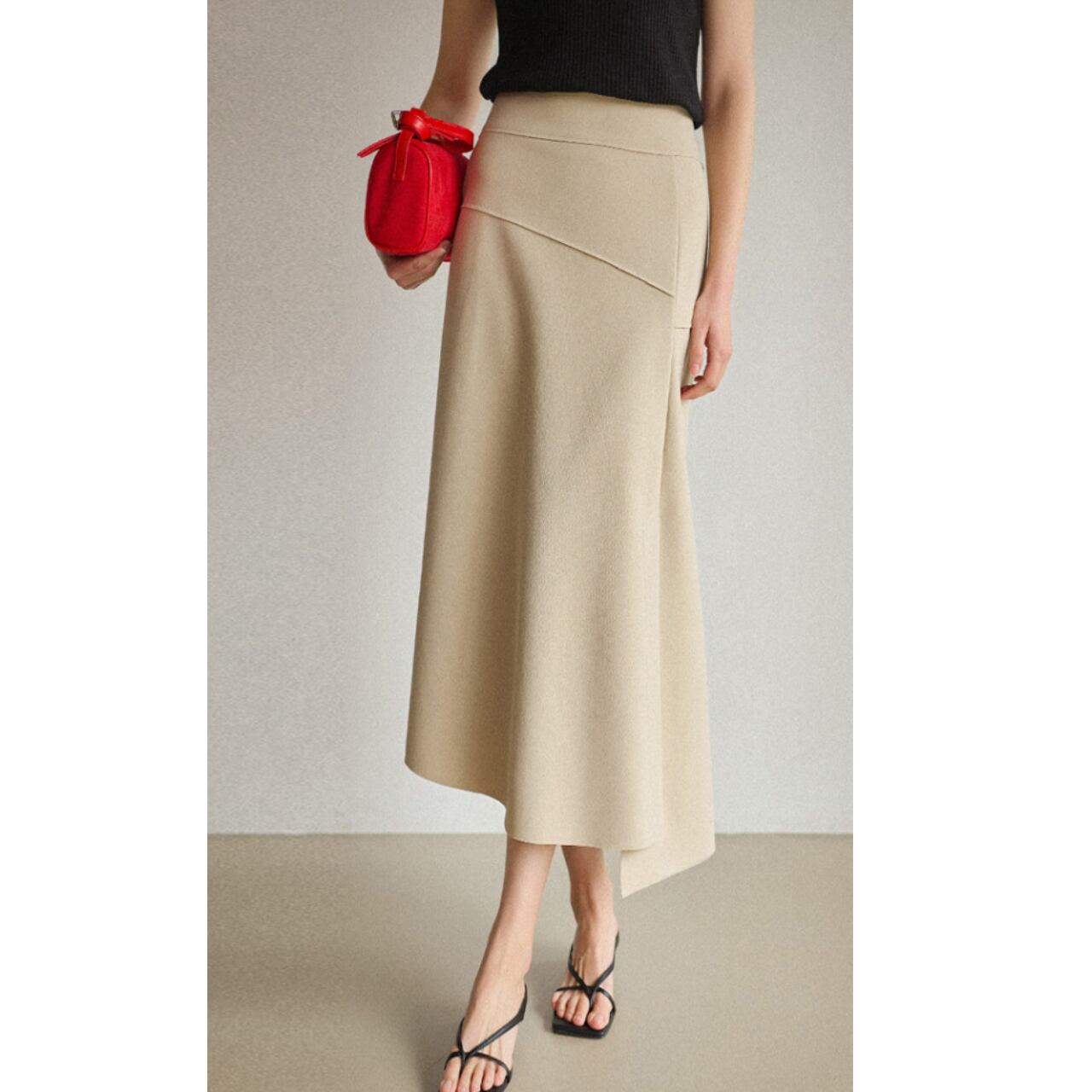 アシンメトリー Aラインスカート 2col 00082