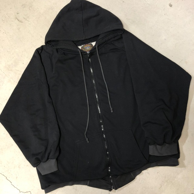 2000s BLACK DOUBLE FACE RAGLAN F/Z PARKA