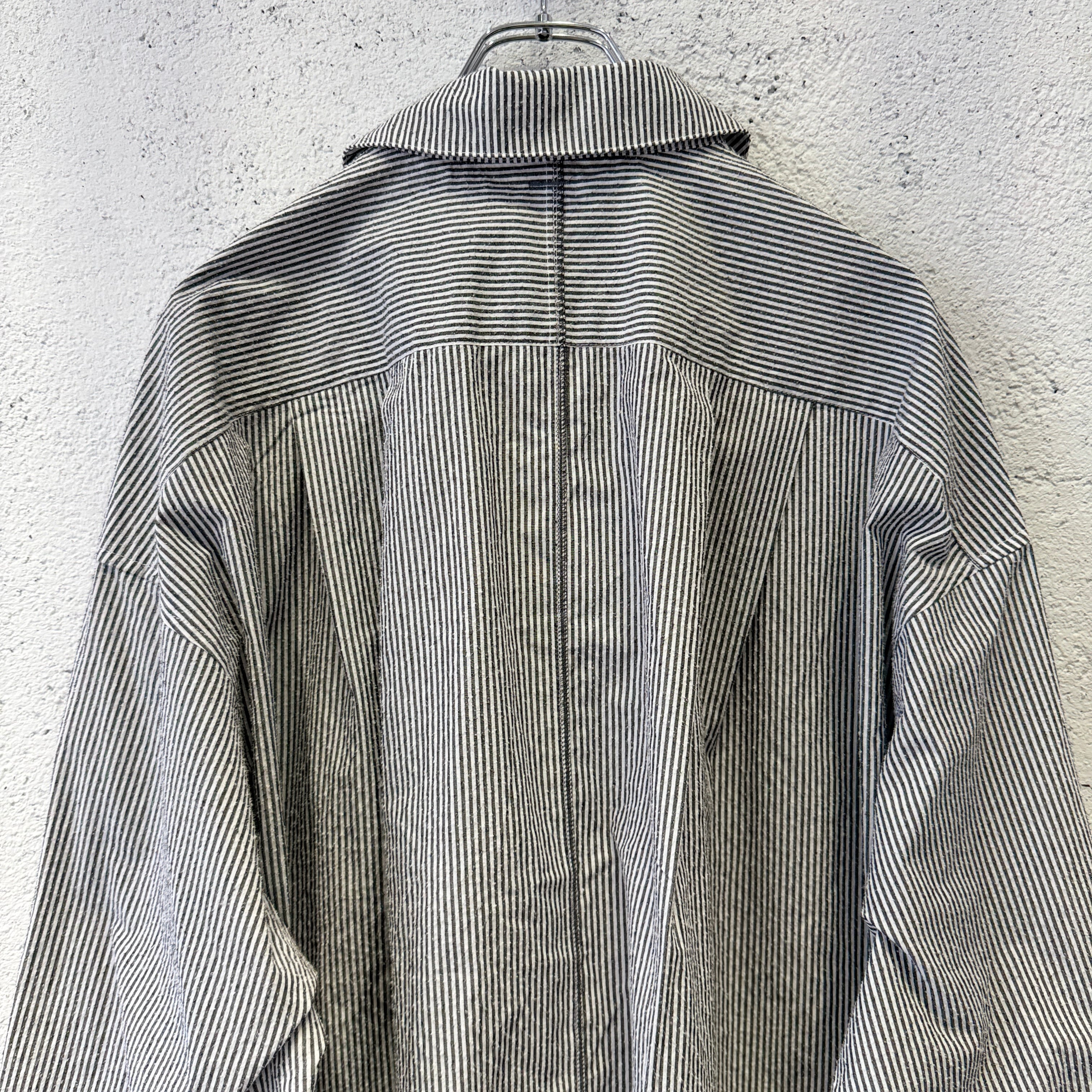 SHINYAKOZUKA / ROOMY SHIRT(ISSUE #8) / BLACK STRIPE | ふぁいん