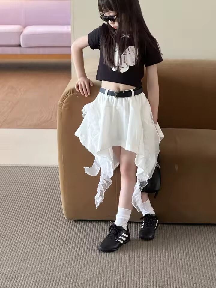 ベルト付きサイドロングスカート