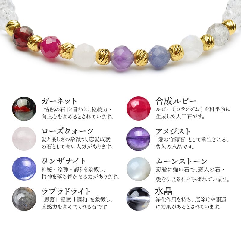 七難即滅 七福即生】天然石 水晶64面カット＆七色天然石 最強の開運