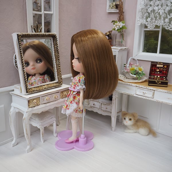 ミディブライス ウィッグ センターパートロング マロンブラウン 7.5