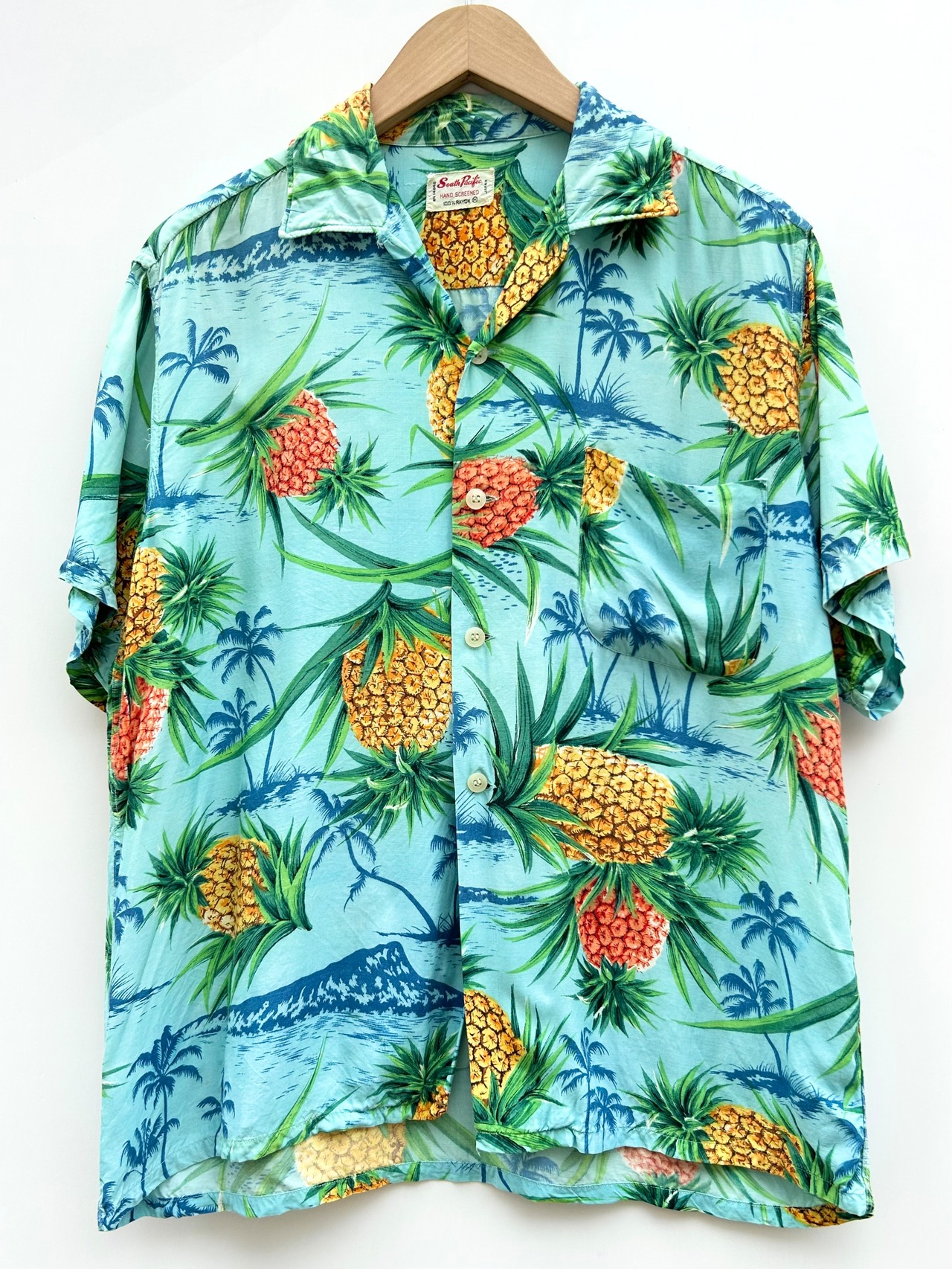 60s South Pacific HAWAIIAN SHIRT MADE IN JAPAN Size M