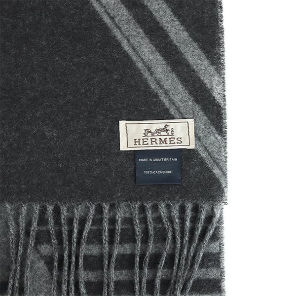 New HERMES エルメス カシミヤマフラー ジグザグのサングル マフラー
