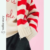 冬のスタイルを彩る♡赤のしましまカーディガン 《i0562》
