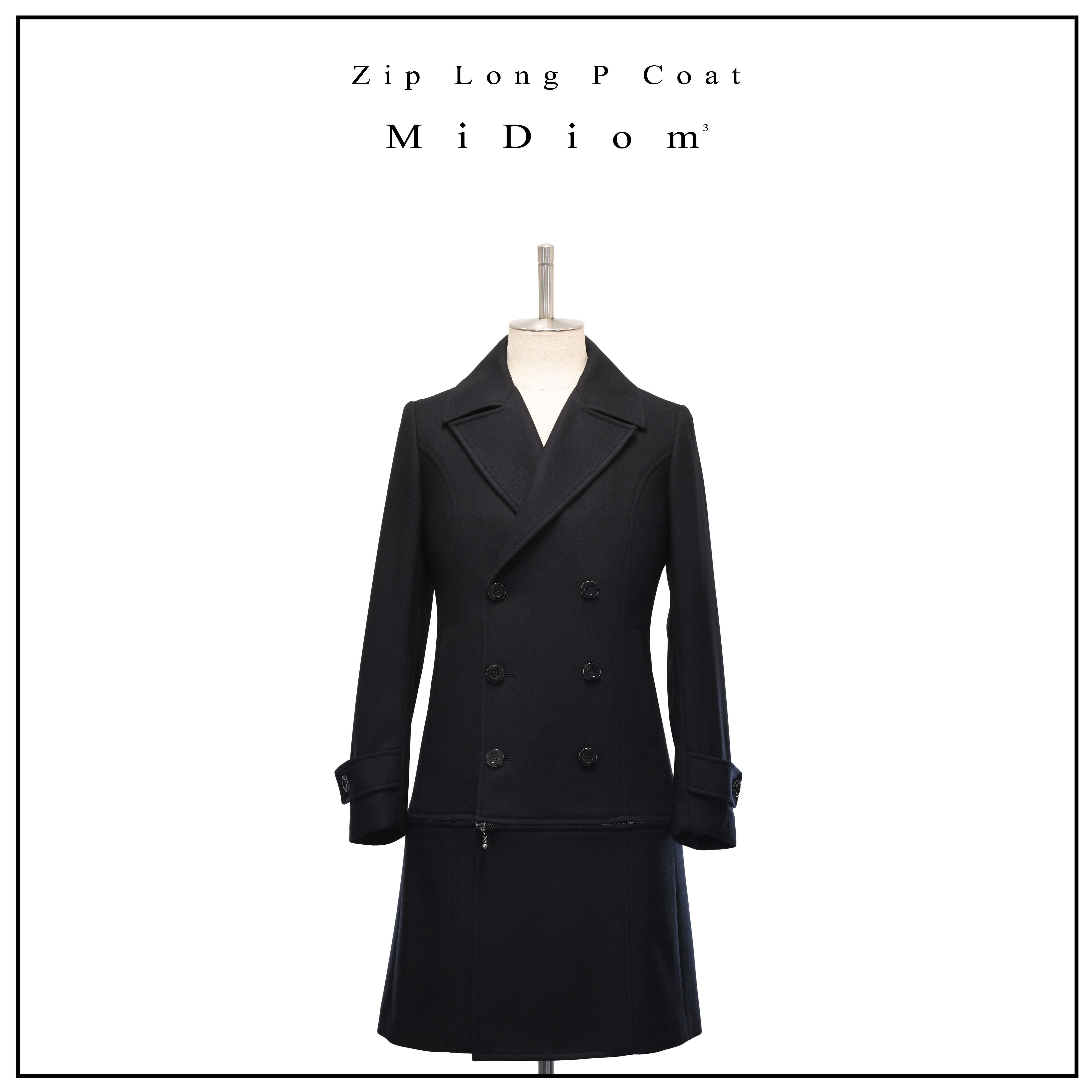 【MiDiom】Zip Long P Coat