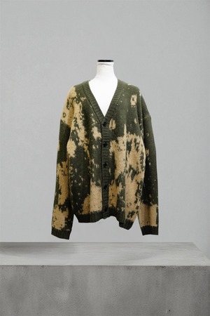 Keisukeyoneda /  Distorted Shadow Knit Cardigan - khaki