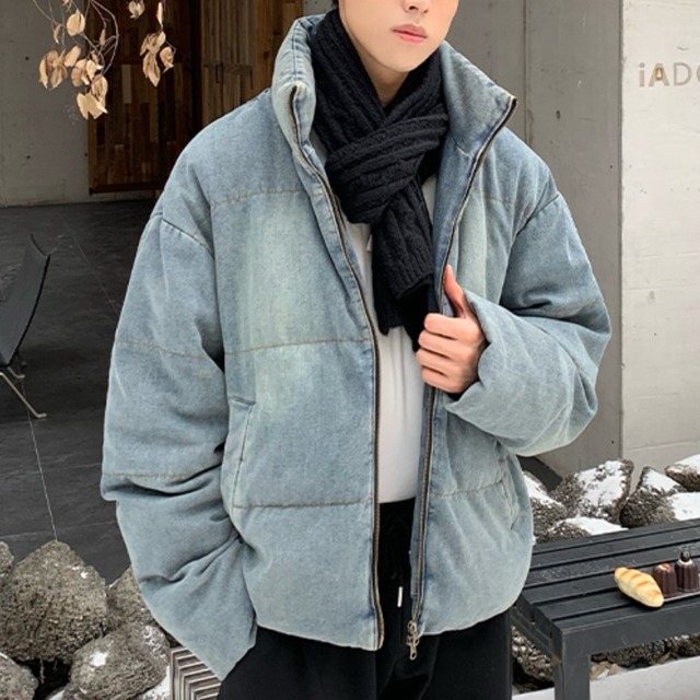 スタンドカラーデニムダウンジャケット C10474