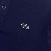 フランス製 LACOSTE ラコステ ワニ刺繍 鹿の子 長袖 ポロシャツ FR3/ネイビー メンズ