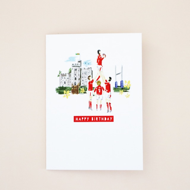 【グリーティングカード】Welsh Rugby & Cardiff Castle Birthday Card