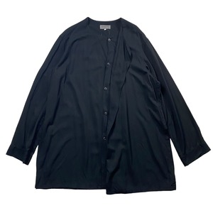 2017SS YOHJI YAMAMOTO POUR HOMME black rayon drape shirt