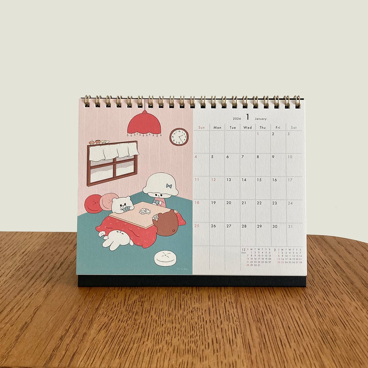 2026カレンダー（卓上） るーしーとくまとときどきむくみちゃん　ーと、みんなー