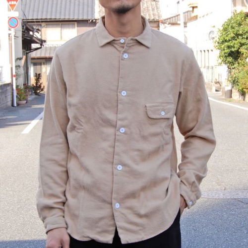 LOLO(ロロ)　起毛シャンブレー　ステッチ無しシャツ　キャメル　LS-351【送料無料】【SALE】