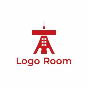 No380 東京タワーとTのロゴ【アルファベット、T、東京タワー、赤、シンプル、親しみ、施設、ショップ、商品、アプリ、不動産、観光】