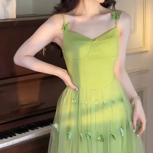 バタフライモチーフチュールキャミワンピース ・78389