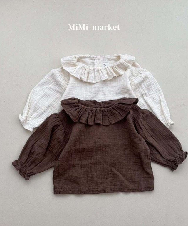 No.495 即納商品) フリル襟シャツ