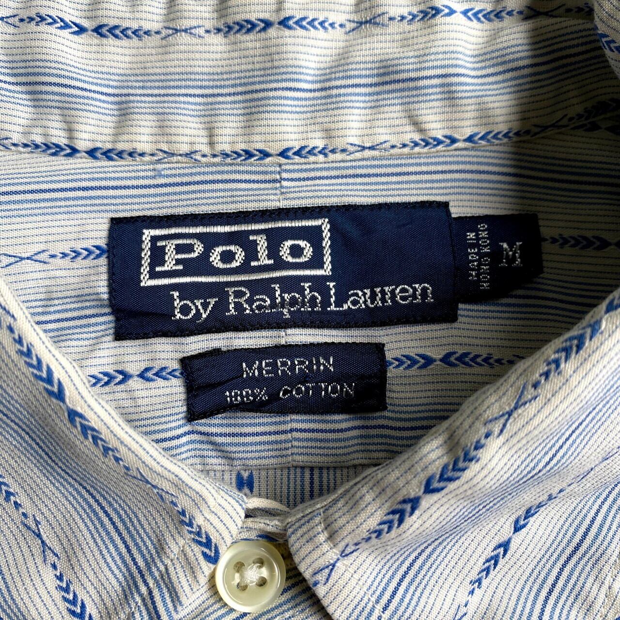 古着　DENIM & SUPPLY ラルフローレンネイティブ柄長袖シャツＬサイズ RALPH LAUREN ラルフローレン ネイティブ柄 ストライプシャツ メンズXL