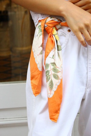 Salvatore Ferragamo / vintage flower design scarf.
