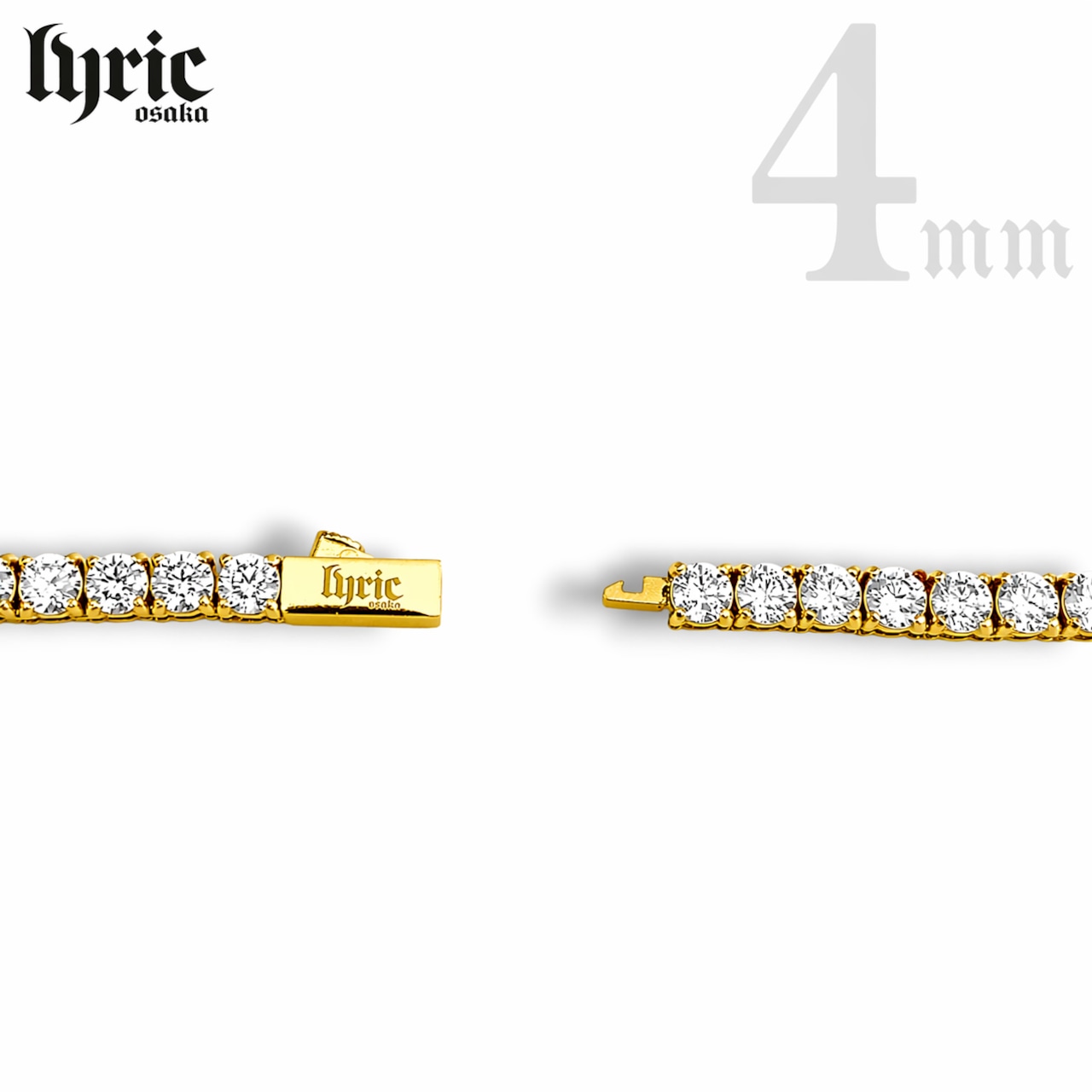 【最高級】stainless316L 4mm 16cm luxury tennis bracelet  gold