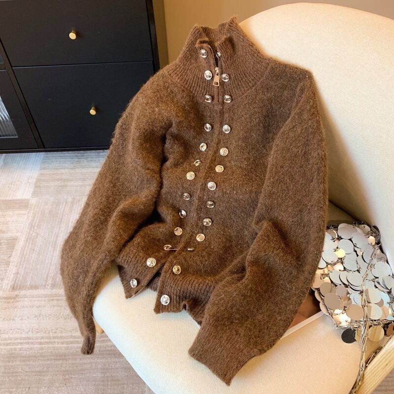 【outer】ファスナーニットカーデ M29155