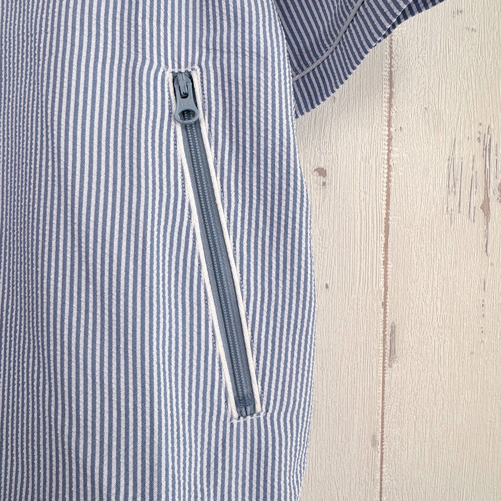 WOMEN'S】8G SUCKER STRIPE JACKET -BLUE- | 8G SHOOT WEBSTORE