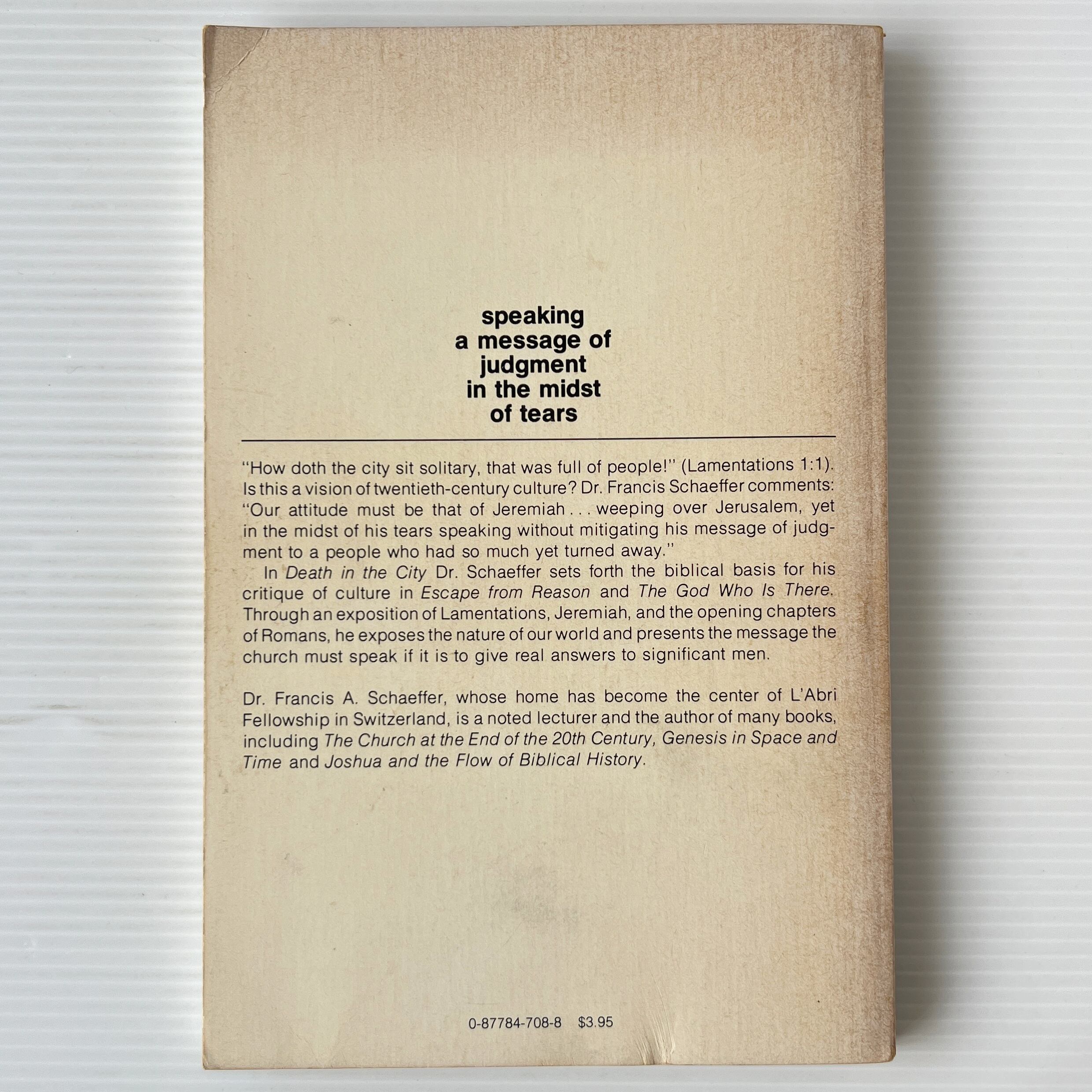 Death in the City / Francis A. Schaeffer フランシス・A・シェーファー / InterVarsity Press