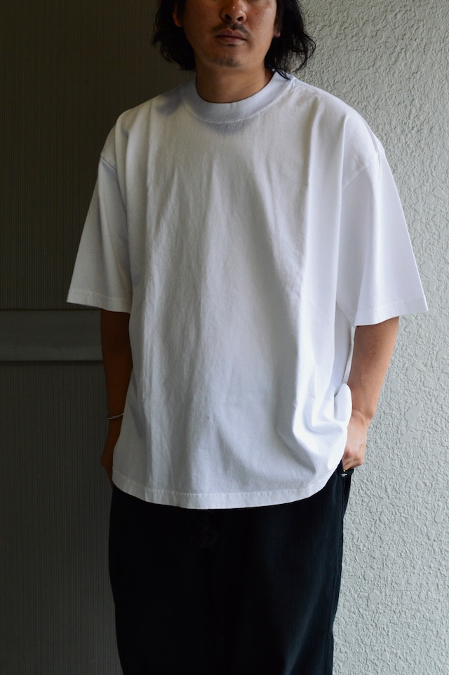 SHAKA WEAR garment dye 7.5oz drop wide fit heavy weight tee USA cotton WHITE/BLACK シャカウェアー ガーメントダイTシャツ